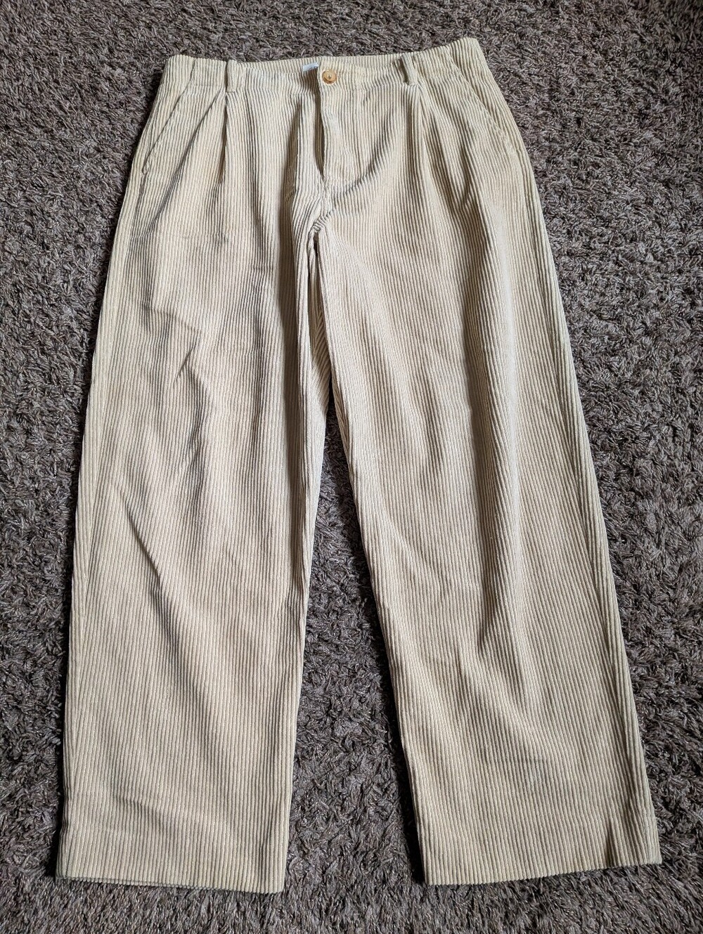 Frame Tan Neutral Straight Leg Cotton Corduroy Trousers 31W 28L